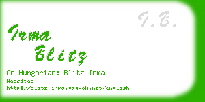 irma blitz business card